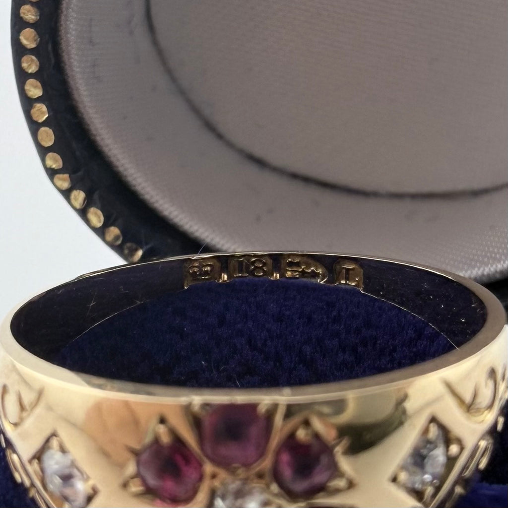 18ct Yellow Gold Antique Ruby & Diamond Ring c.1895