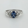 18ct White Gold Sapphire & Diamond Three-Stone Ring