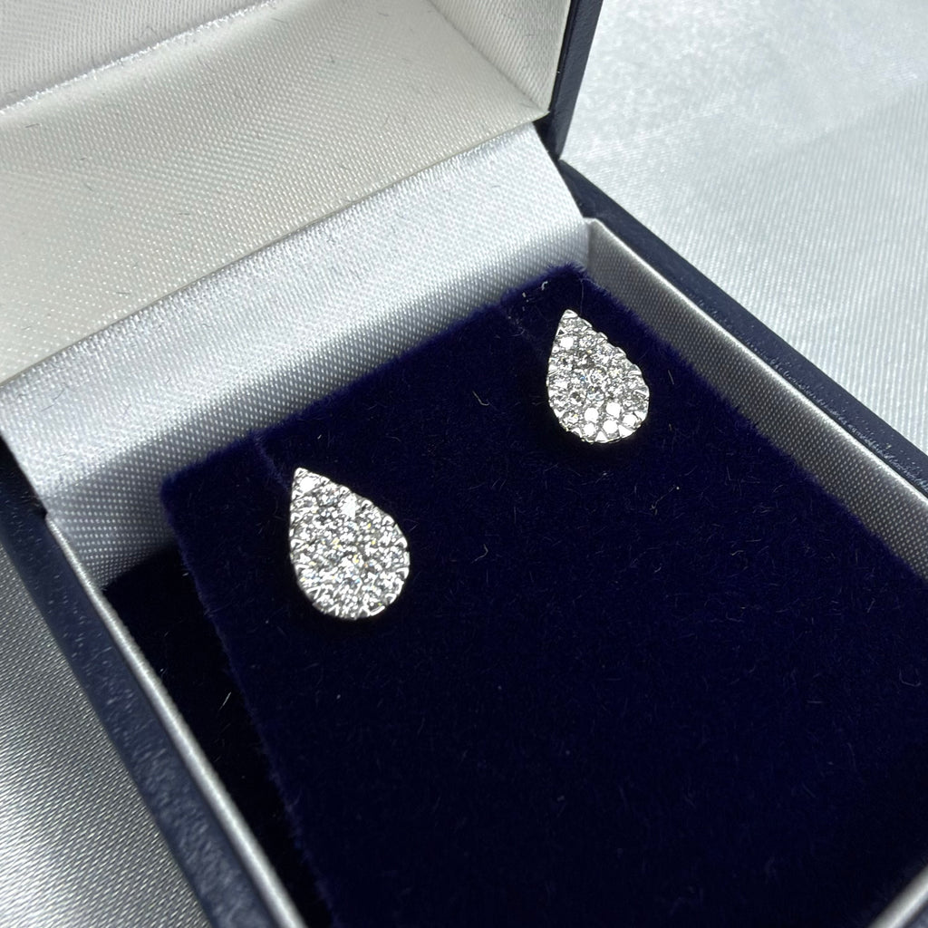 18ct White Gold Diamond Earrings