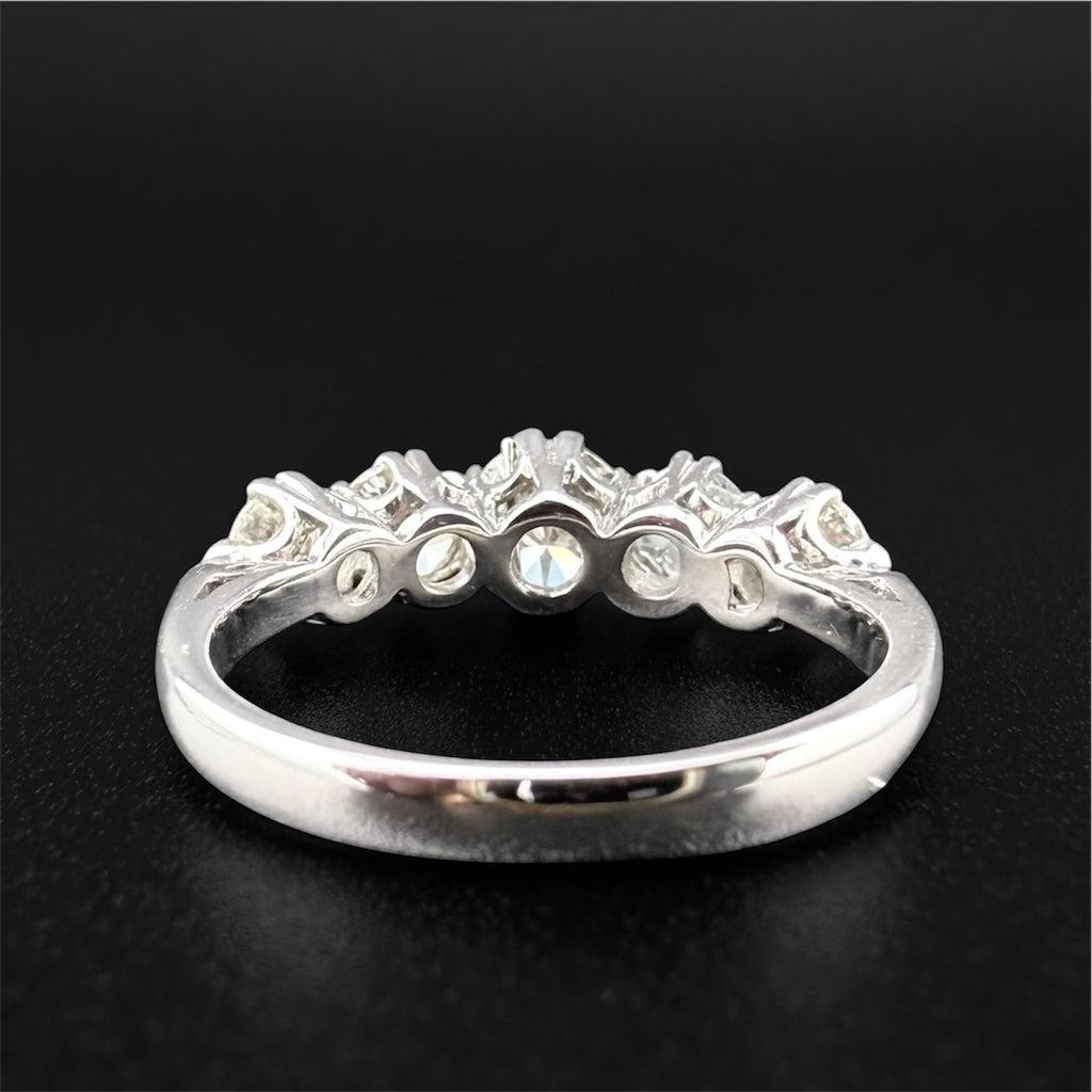 18ct White Gold Five-Stone Diamond Ring | Size M