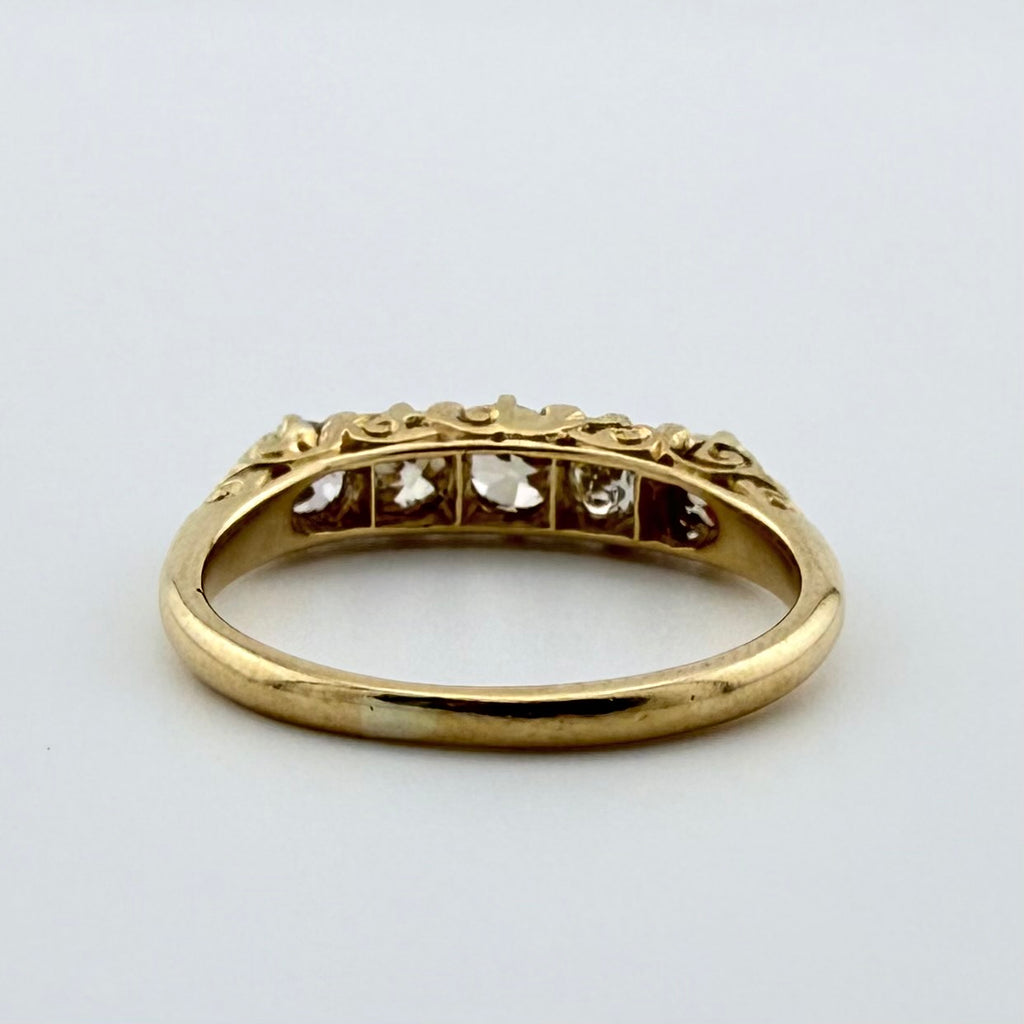 18ct Yellow Gold Antique Five-Stone Diamond Ring