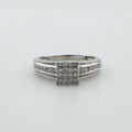 9ct White Gold Natural Diamond Cluster Ring