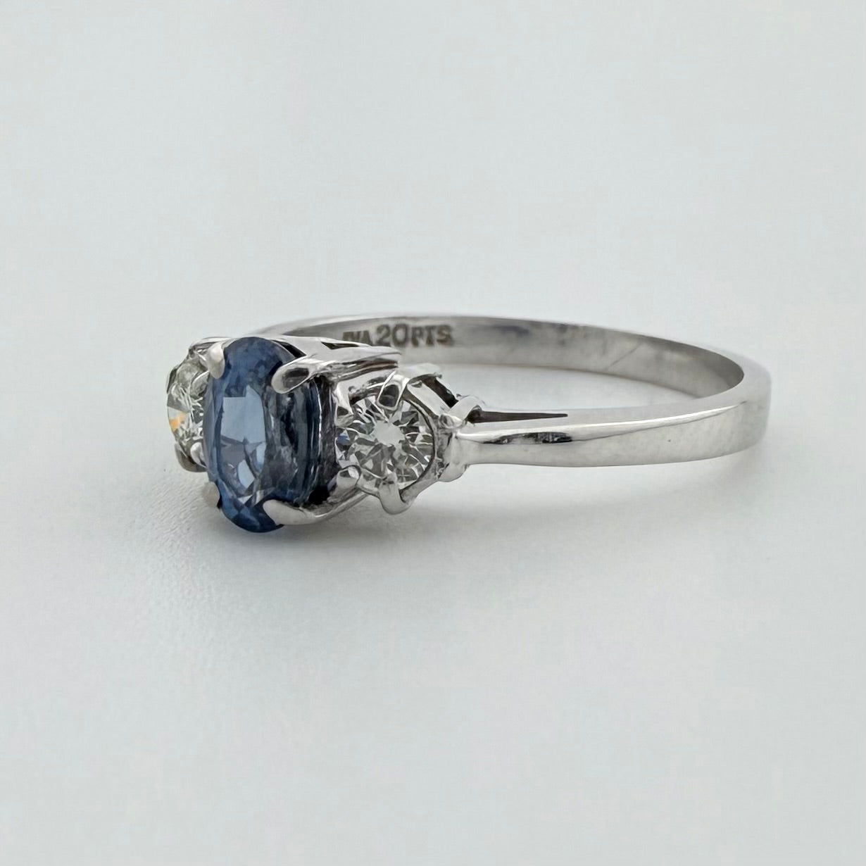 18ct White Gold Sapphire & Diamond Three-Stone Ring