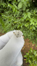 18ct Original Art Deco Daisy Diamond Ring | Size M