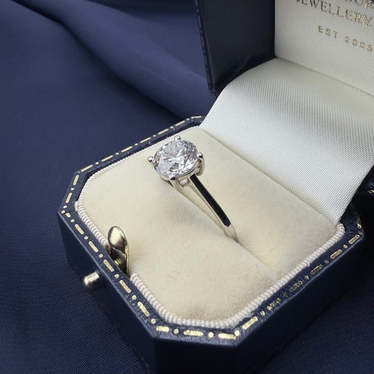 Platinum 2.0ct IGI-Certified Lab-Grown Diamond Solitaire Ring, F VS1