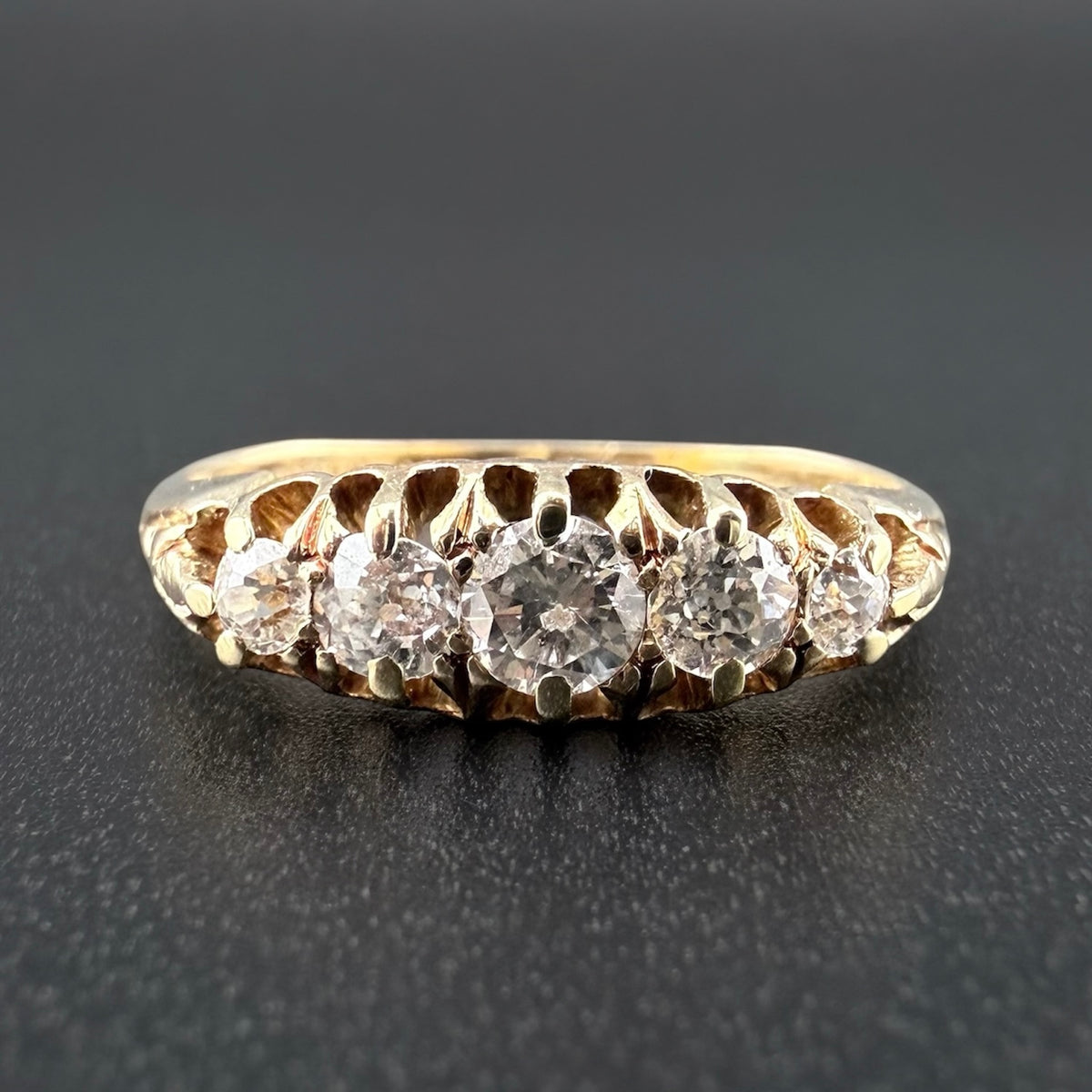 18ct Yellow Gold Antique Five-Stone Diamond Ring