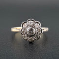 18ct Original Art Deco Daisy Diamond Ring | Size M