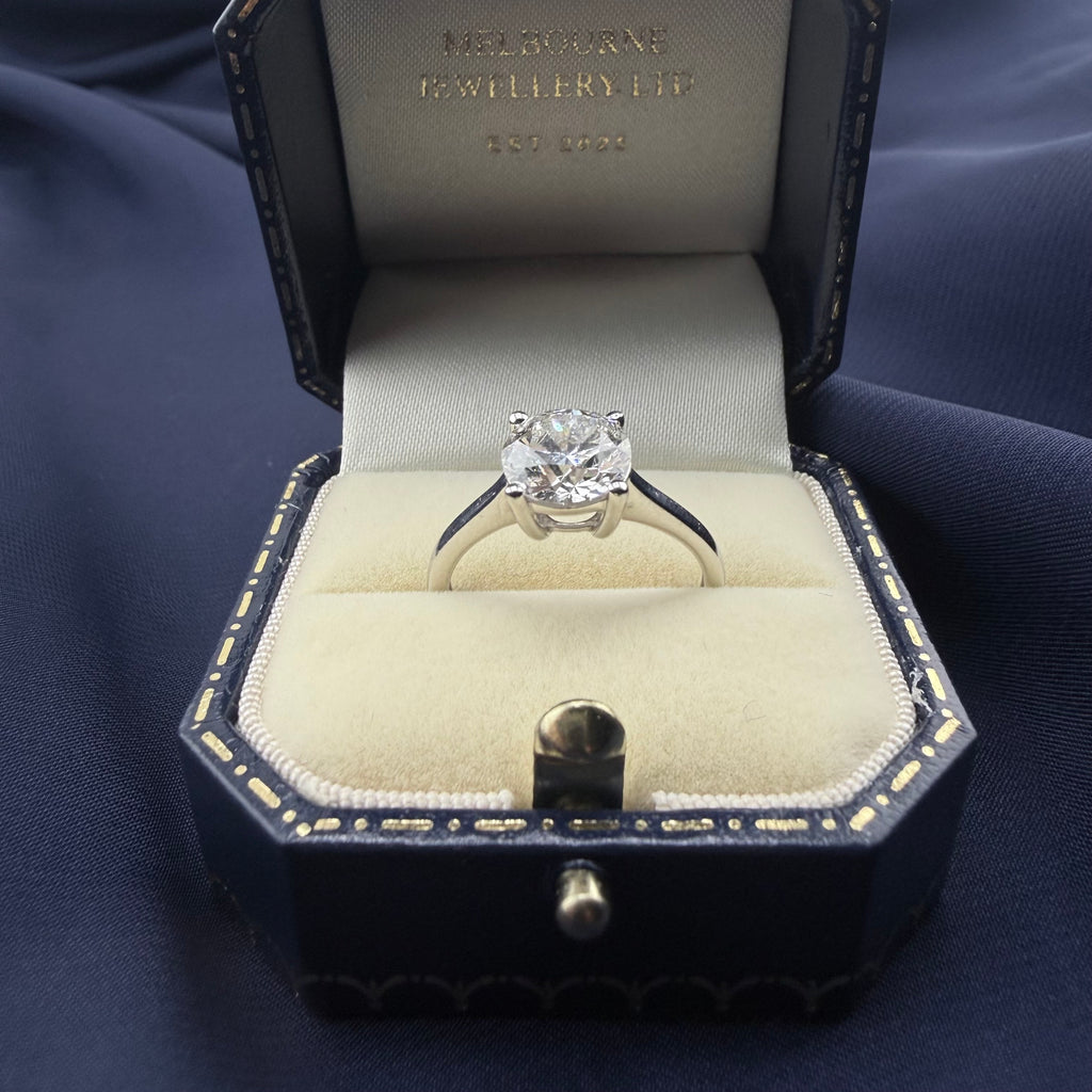 Platinum 2.0ct IGI-Certified Lab-Grown Diamond Solitaire Ring, F VS1