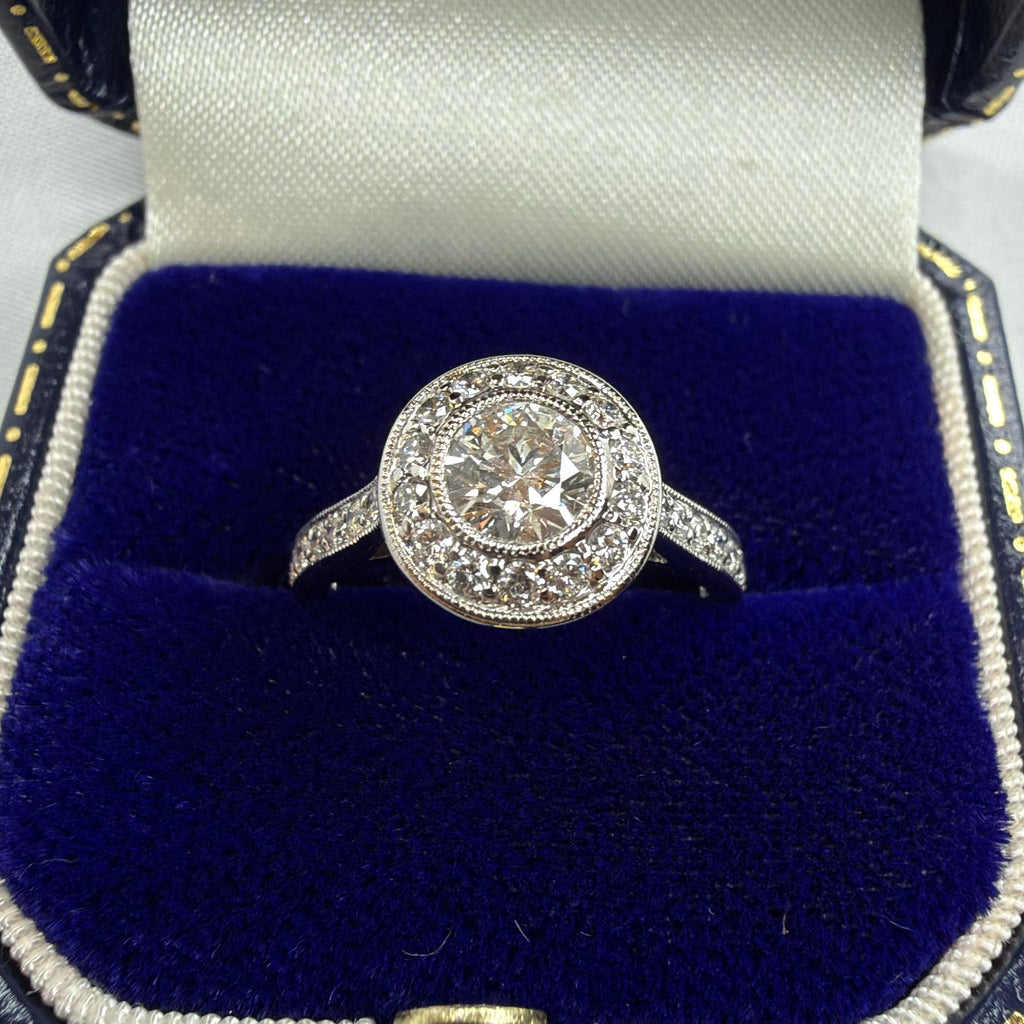 14k 1.10ct Diamond Daisy Ring - Size J