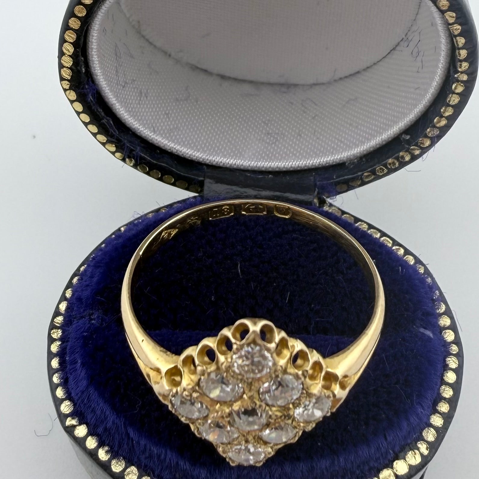 18ct Yellow Gold Antique Diamond Navette Ring c.1871