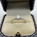 18ct White Gold Natural Diamond Ring - Size M 1/2