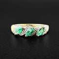 9ct Yellow Gold Emerald & Diamond Ring