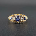 18ct Yellow Gold Antique Sapphire & Diamond Ring c.1863