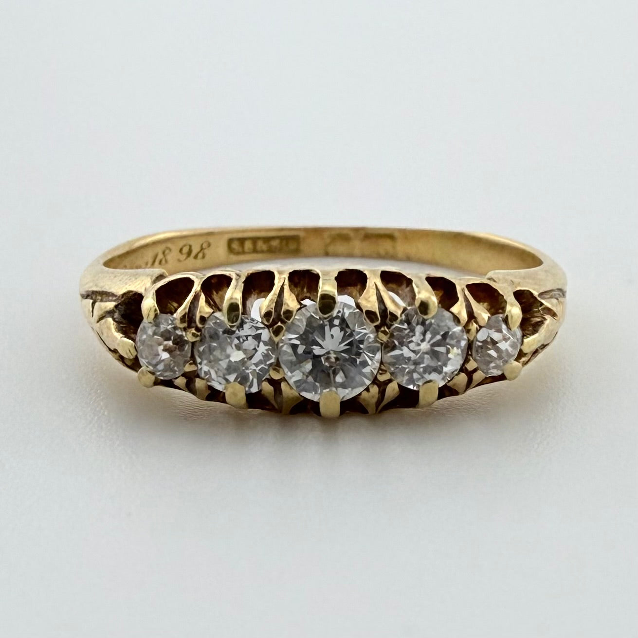 18ct Yellow Gold Antique Five-Stone Diamond Ring