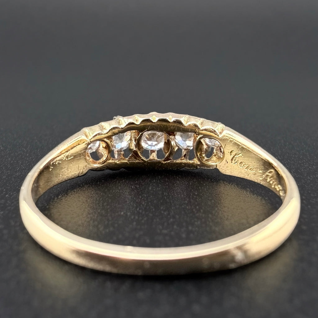 18ct Yellow Gold Antique Five-Stone Diamond Ring
