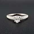 18ct White Gold Natural Diamond Ring - Size M 1/2