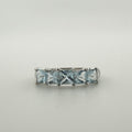 9ct White Gold Five-Stone Aquamarine Ring - Size Q