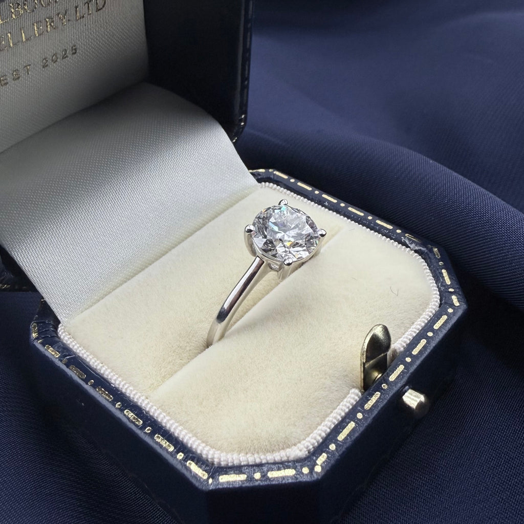 Platinum 2.0ct IGI-Certified Lab-Grown Diamond Solitaire Ring, F VS1