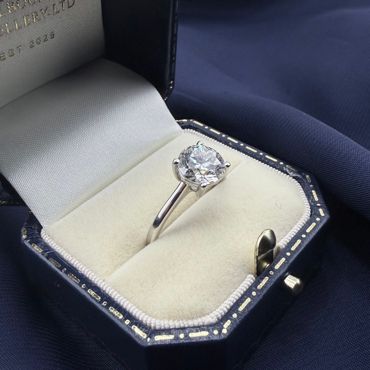 Platinum 2.0ct IGI-Certified Lab-Grown Diamond Solitaire Ring, F VS1