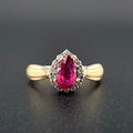 18ct Gold Ruby & Diamond Cluster Ring | Size L