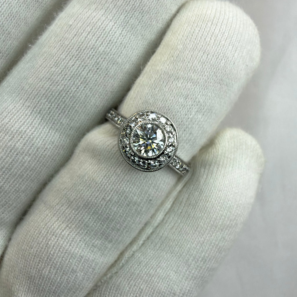 14k 1.10ct Diamond Daisy Ring - Size J