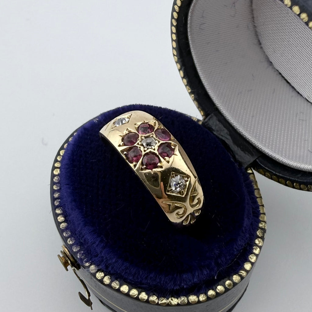 18ct Yellow Gold Antique Ruby & Diamond Ring c.1895