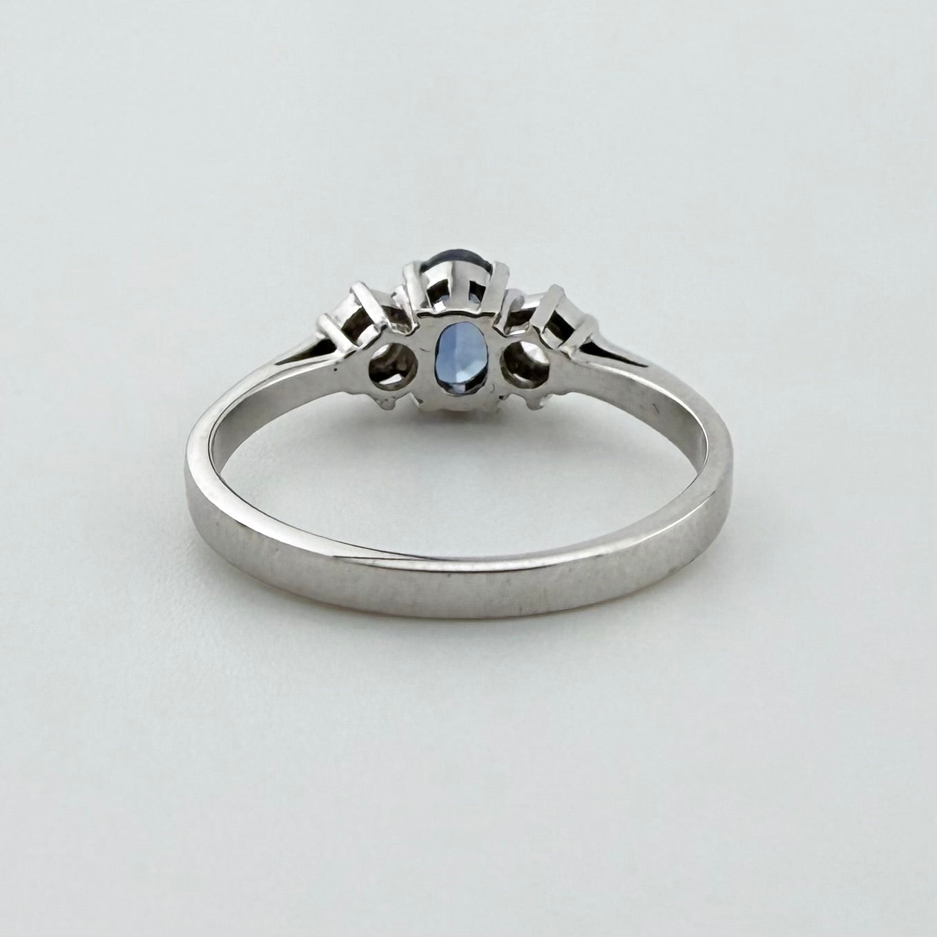 18ct White Gold Sapphire & Diamond Three-Stone Ring