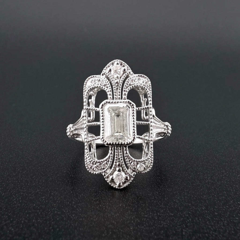 Platinum 950 1.01ct Natural Diamond Ring - Size K 1/2