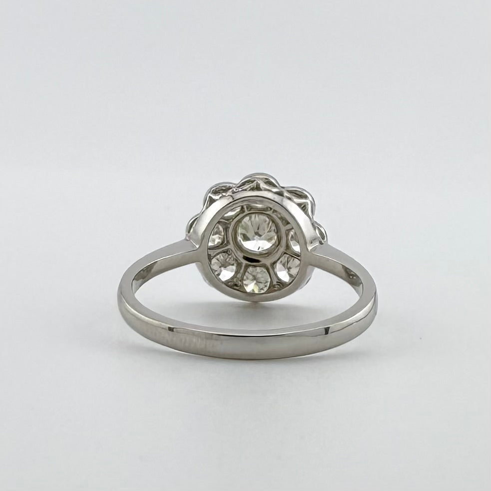 Platinum Natural Diamond Daisy Ring