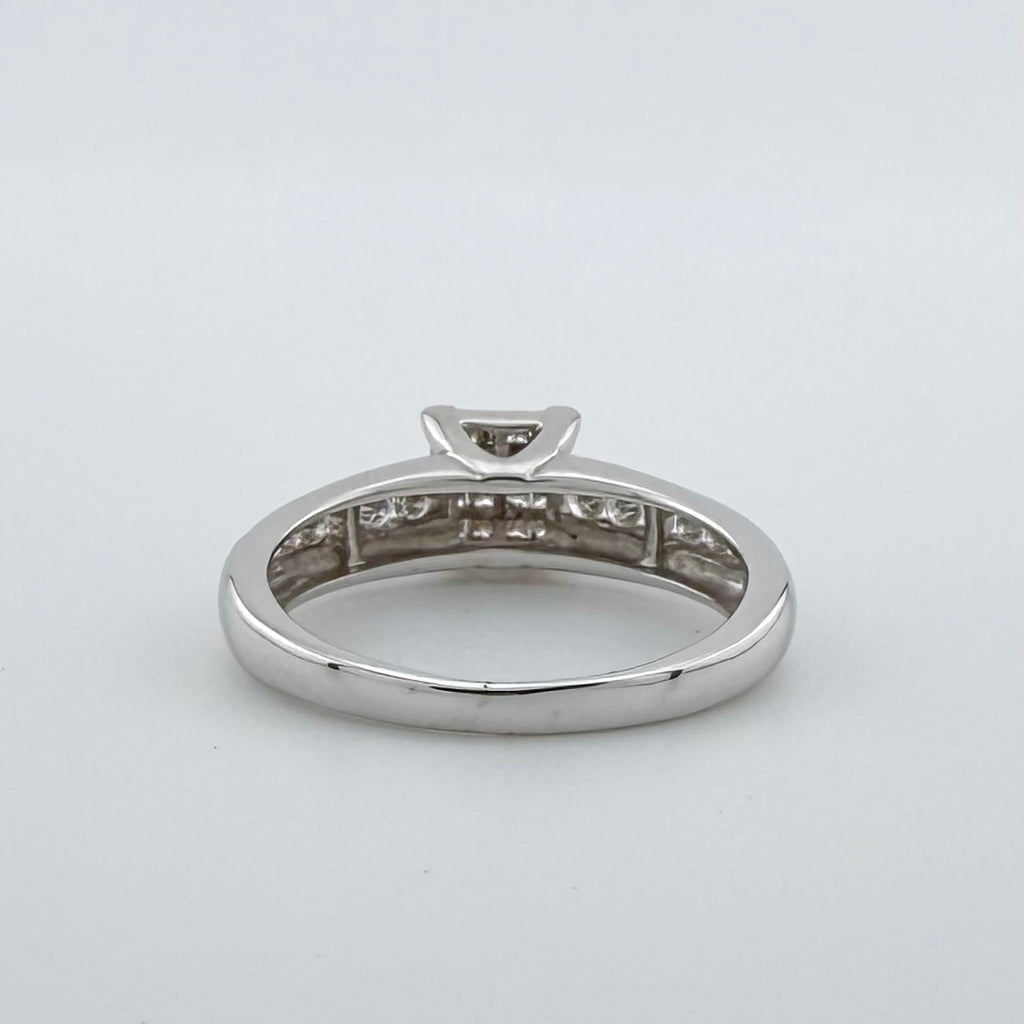 9ct White Gold Natural Diamond Cluster Ring