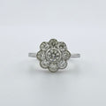 Platinum Natural Diamond Daisy Ring