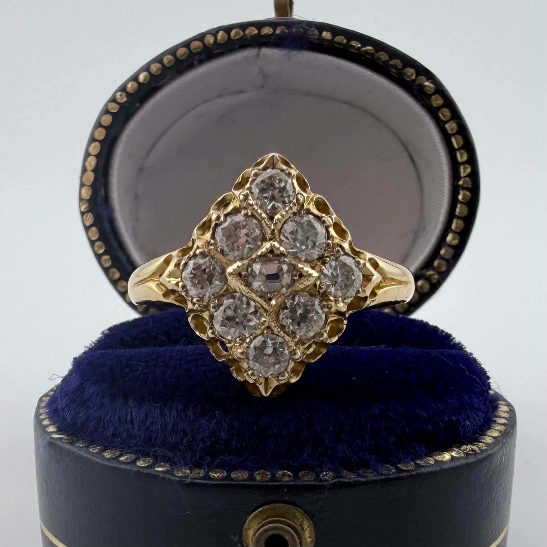 18ct Yellow Gold Antique Diamond Navette Ring c.1871