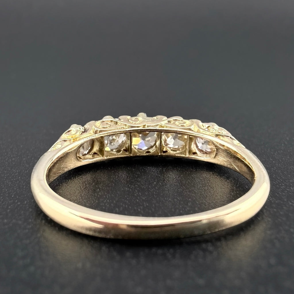 18ct Yellow Gold Antique Five-Stone Diamond Ring
