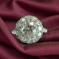 Platinum Art Deco Style Diamond Daisy Ring - Size L