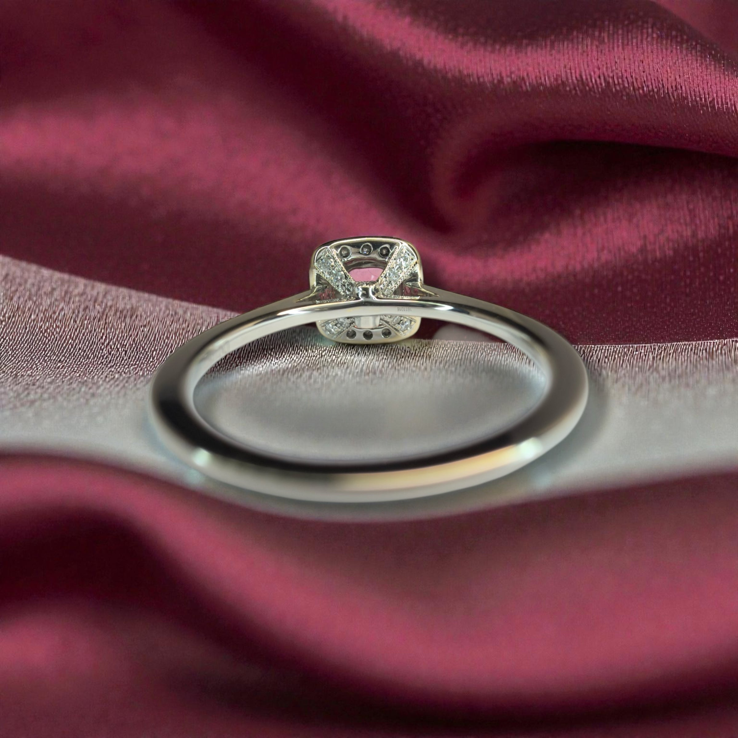 18K Natural Pink Spinel and Diamond Ring - Size M