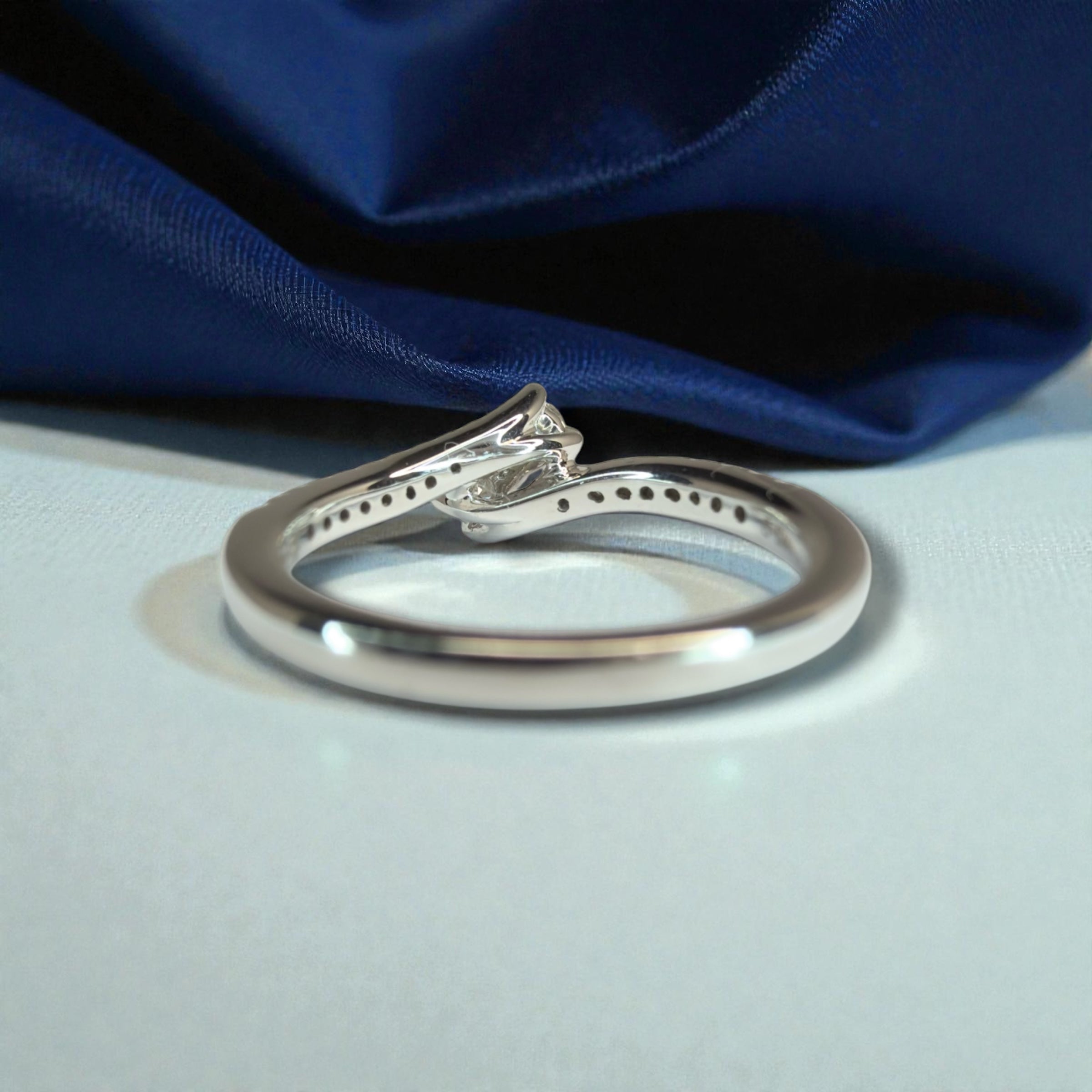 14K White Gold 0.50ct Natural Diamond Ring - Size N