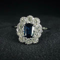 18ct White Gold Sapphire and Diamond Ring - Size M