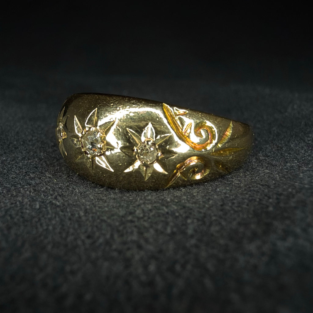 18ct Dia gypsy ring - Size N