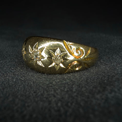 18ct Dia gypsy ring - Size N