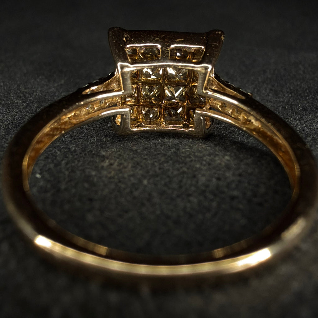 9ct Rose Gold Champagne Diamond Ring - Size N 1/2