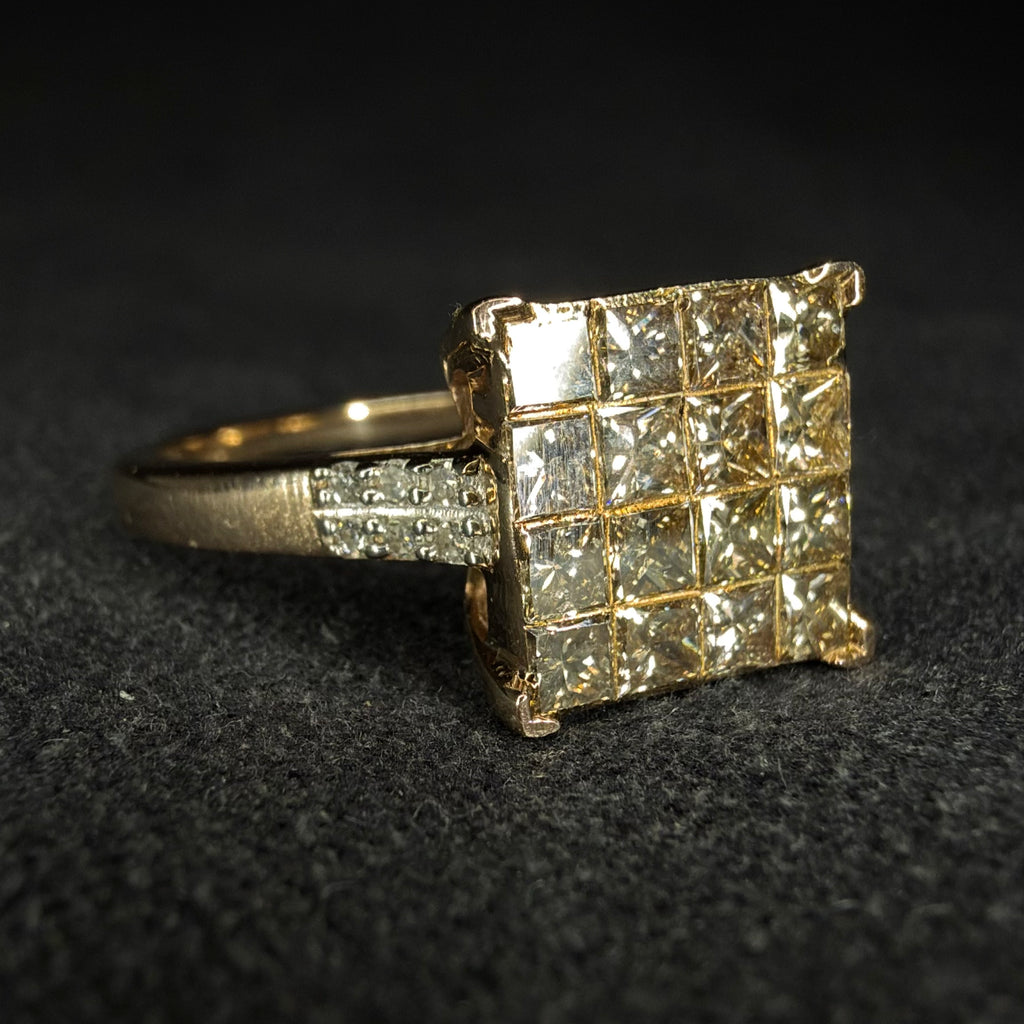 9ct Rose Gold Champagne Diamond Ring - Size N 1/2