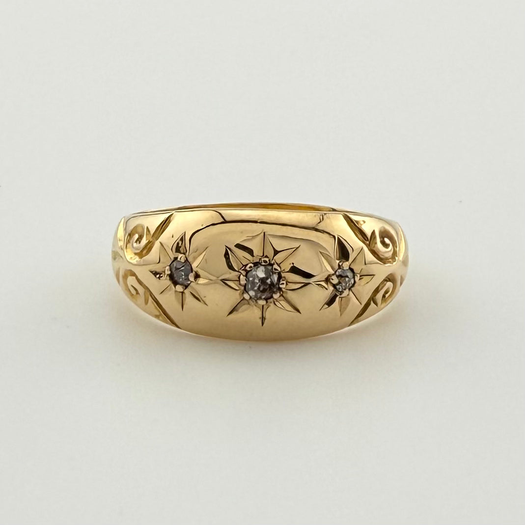 18ct Diamond Gypsy Ring - Size N