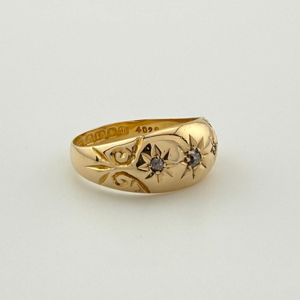 18ct Diamond Gypsy Ring - Size N