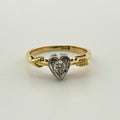 18ct Diamond Heart and Arrow ring - Size O