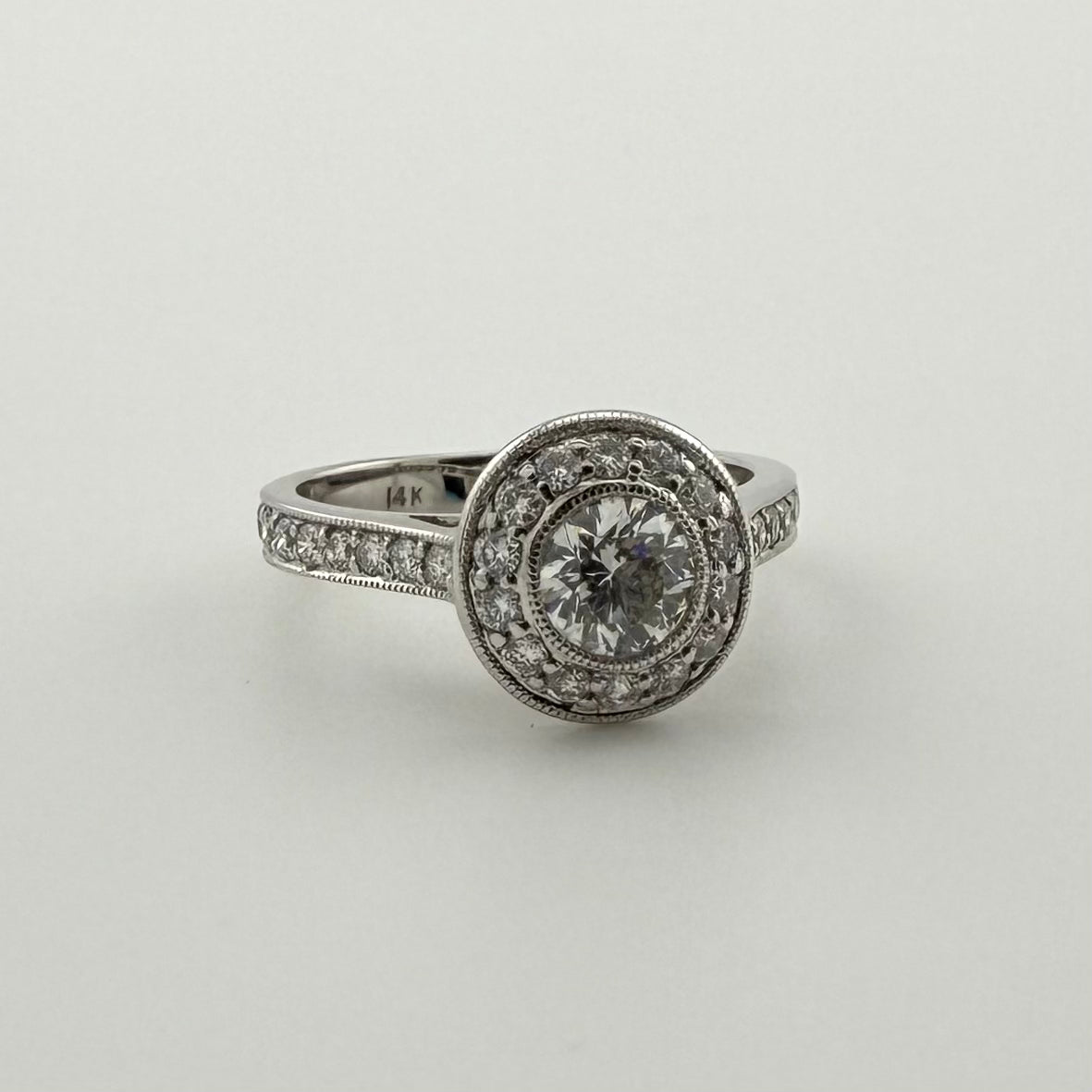 14k 1.10ct Diamond Daisy Ring - Size J
