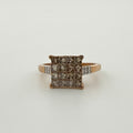 9ct Rose Gold Champagne Diamond Ring - Size N 1/2