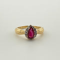 18ct Gold Burmese Ruby & Diamond Cluster Ring | Size L