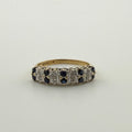 9ct Gold Diamond and Sapphire ring - size K 1/2