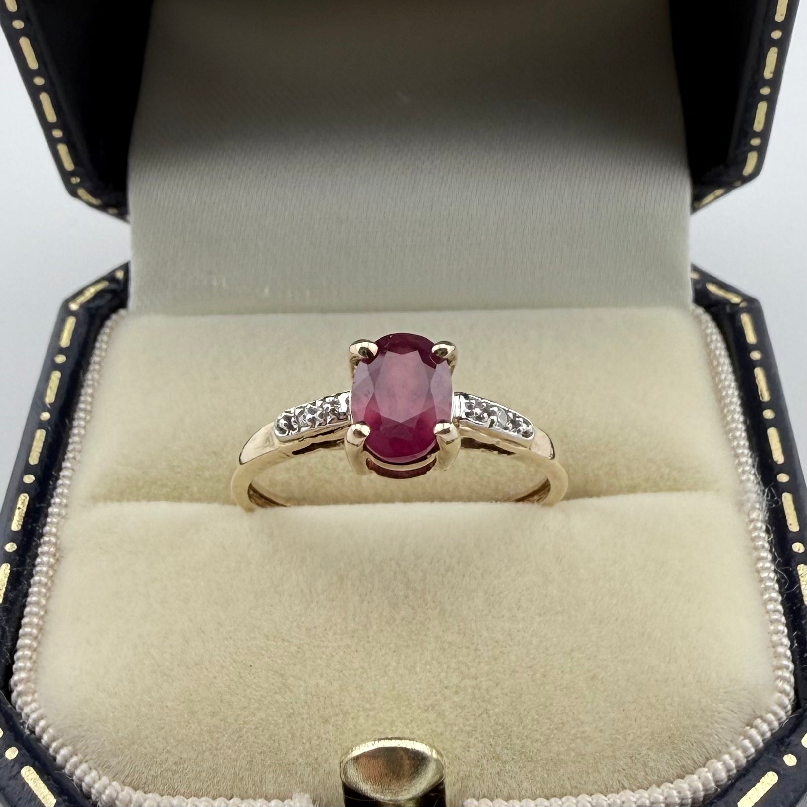 9ct Yellow Gold Ruby & Diamond Ring