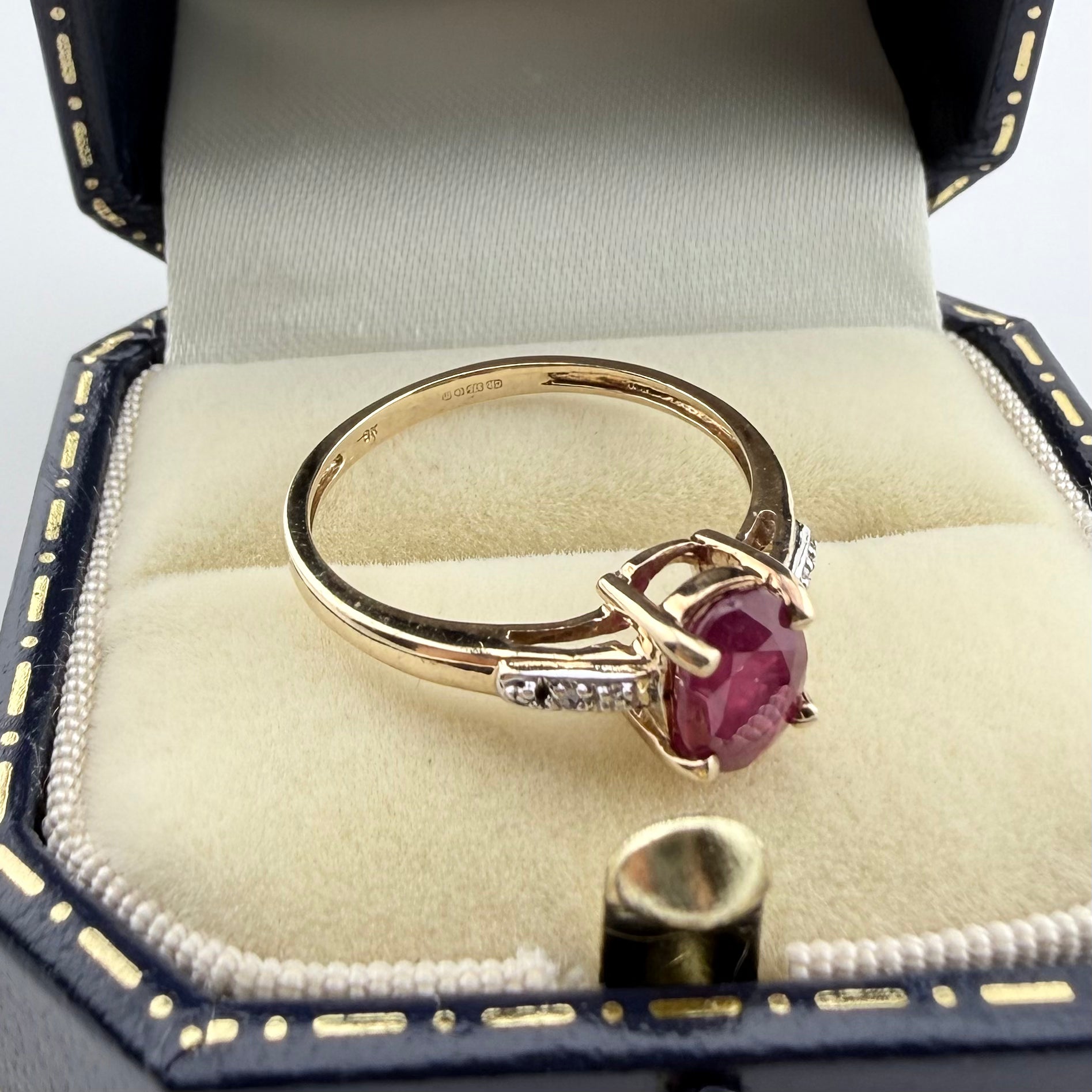 9ct Yellow Gold Ruby & Diamond Ring